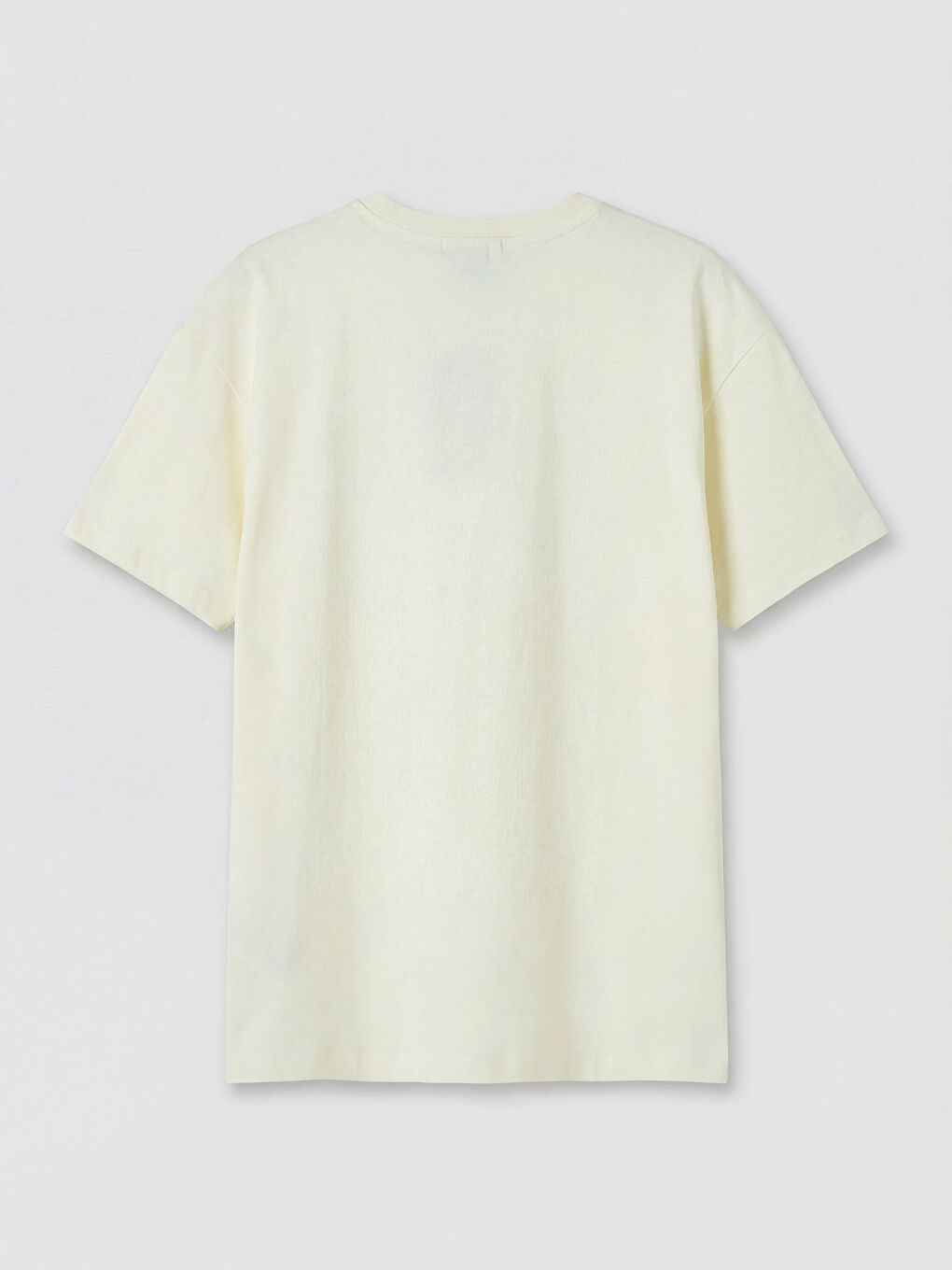 Sarı Bisiklet Yaka Baskılı Kadın Tişört-1