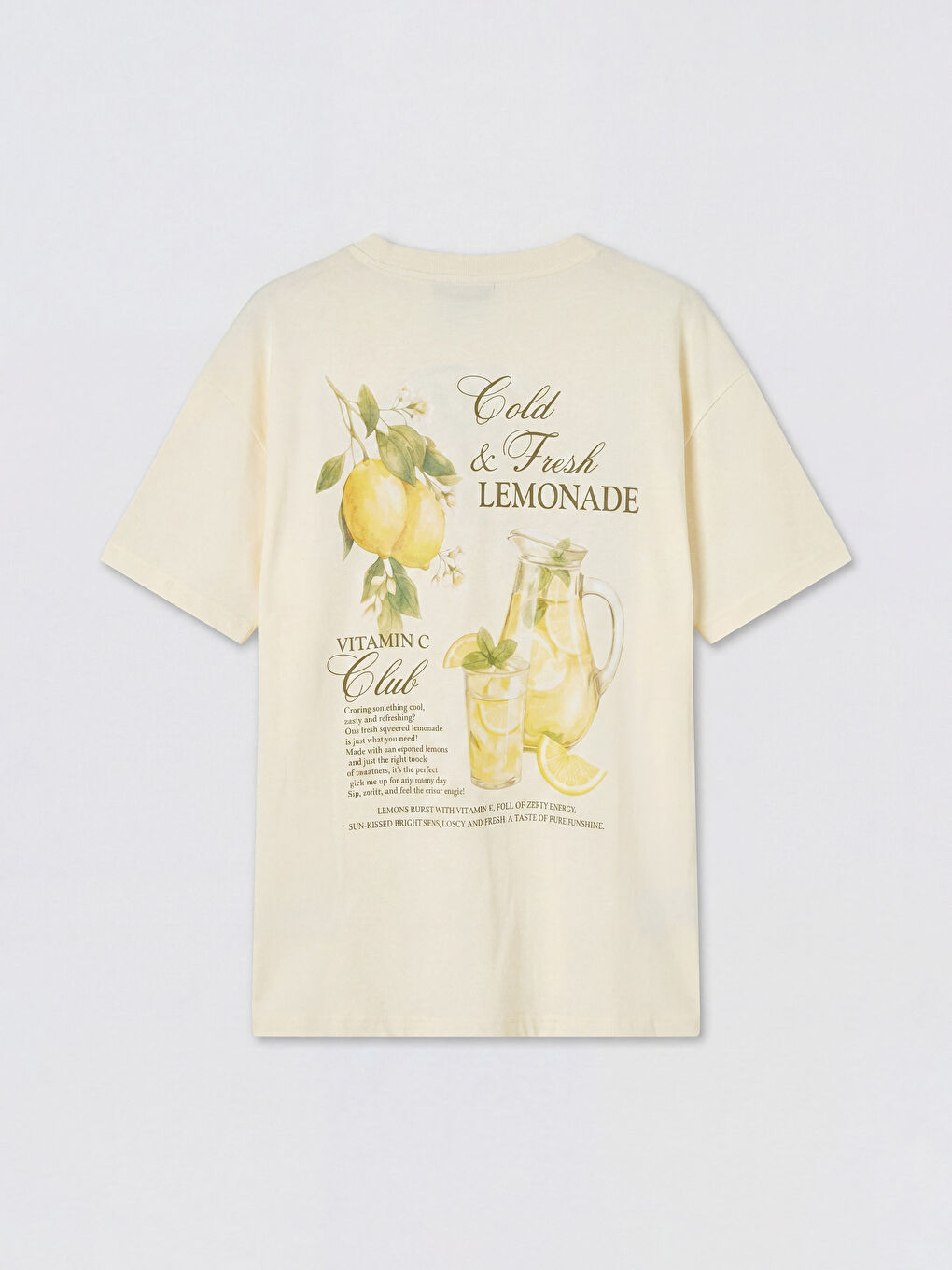 Sarı Bisiklet Yaka Baskılı Kadın Tişört-1