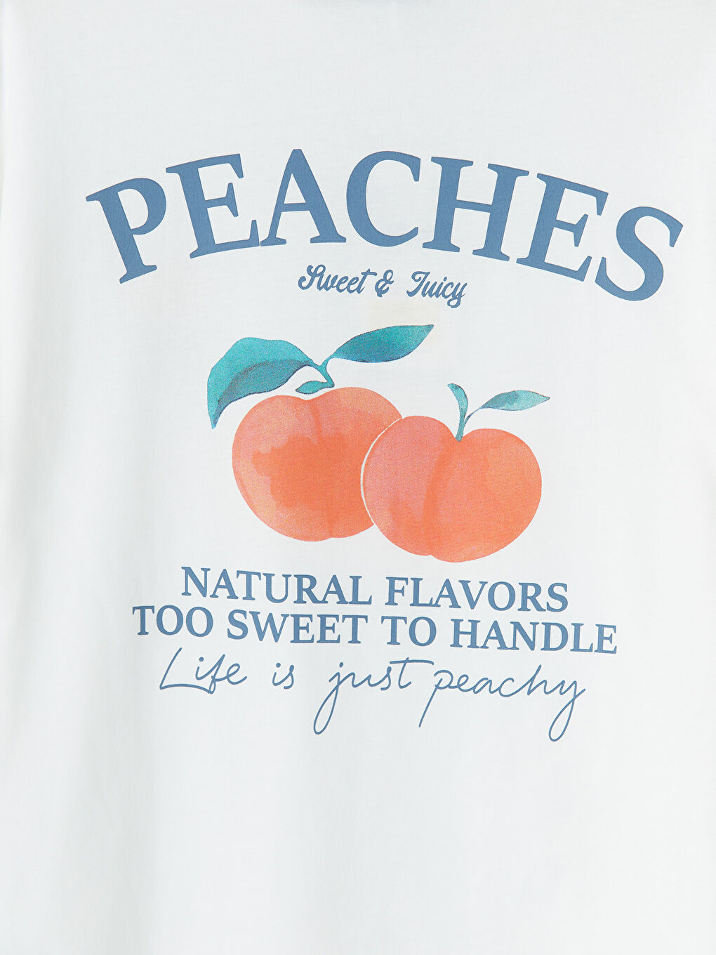 Beyaz Bisiklet Yaka Baskılı Oversize Kadın Tişört-4