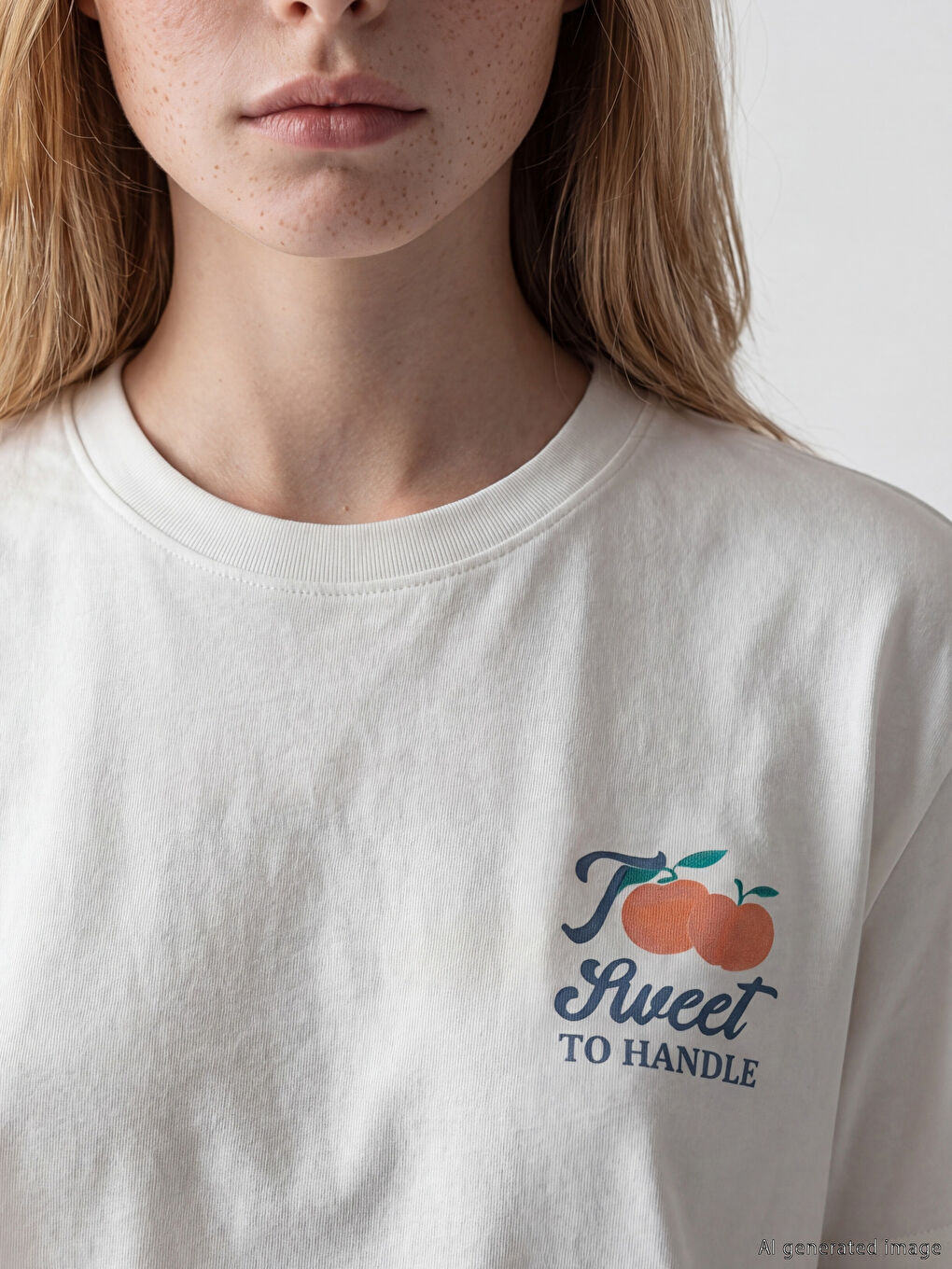 Beyaz Sırt Baskılı Oversize Kadın Tişört-2