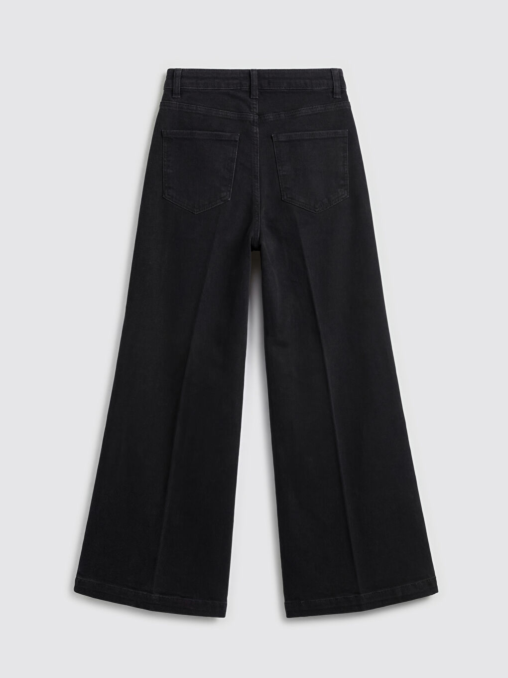 Siyah Wideleg Kadın Jean Pantolon-1