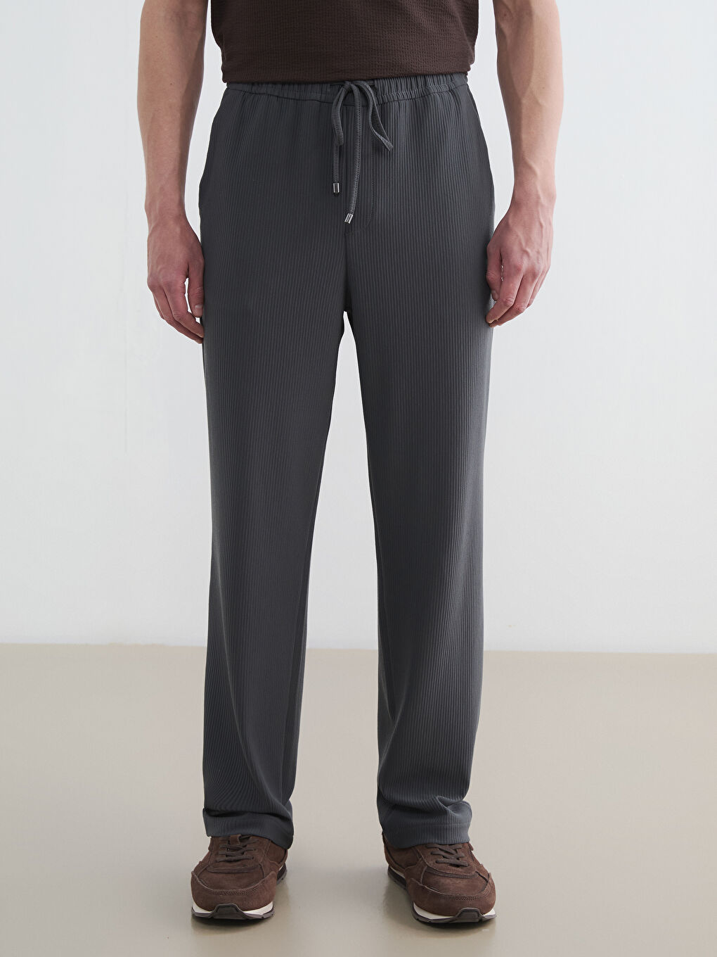 Petrol Standart Kalıp Erkek Pantolon-1