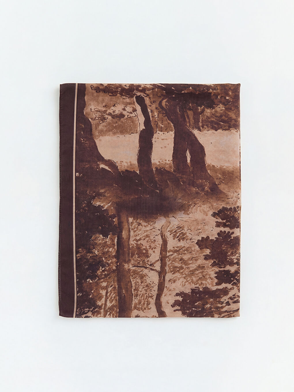 Kahverengi Desenli Kadın Şal-1