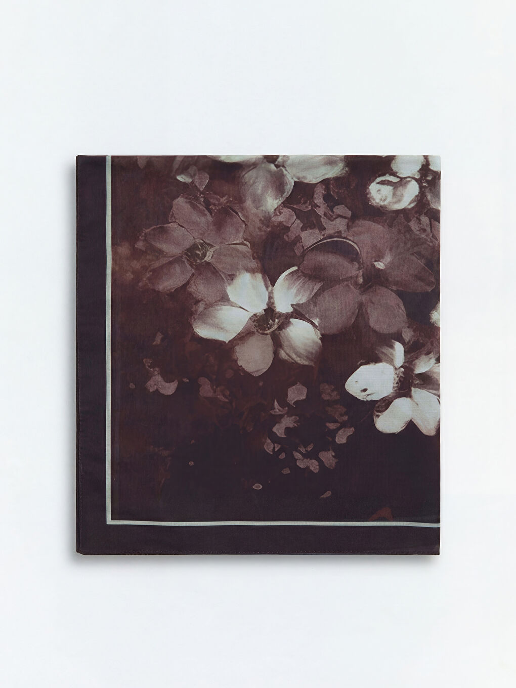 Kahverengi Çiçekli Kadın Şal-1