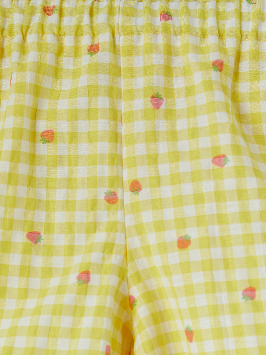 Ekru Çilek Baskılı Kız Bebek Şort-2