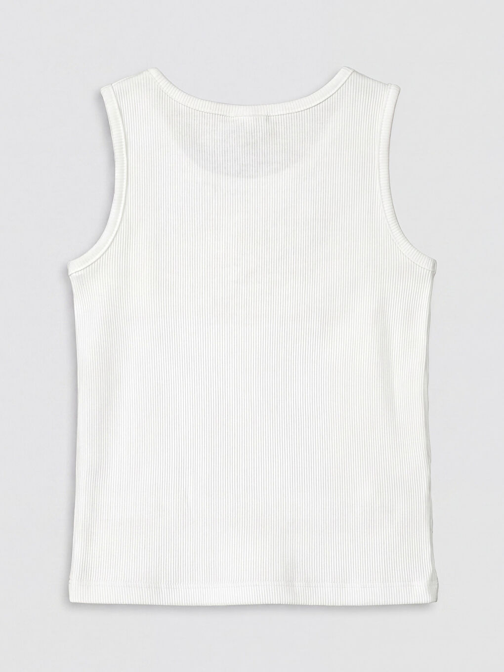 Beyaz Çiçek Detaylı Kız Çocuk Fitilli Atlet-1