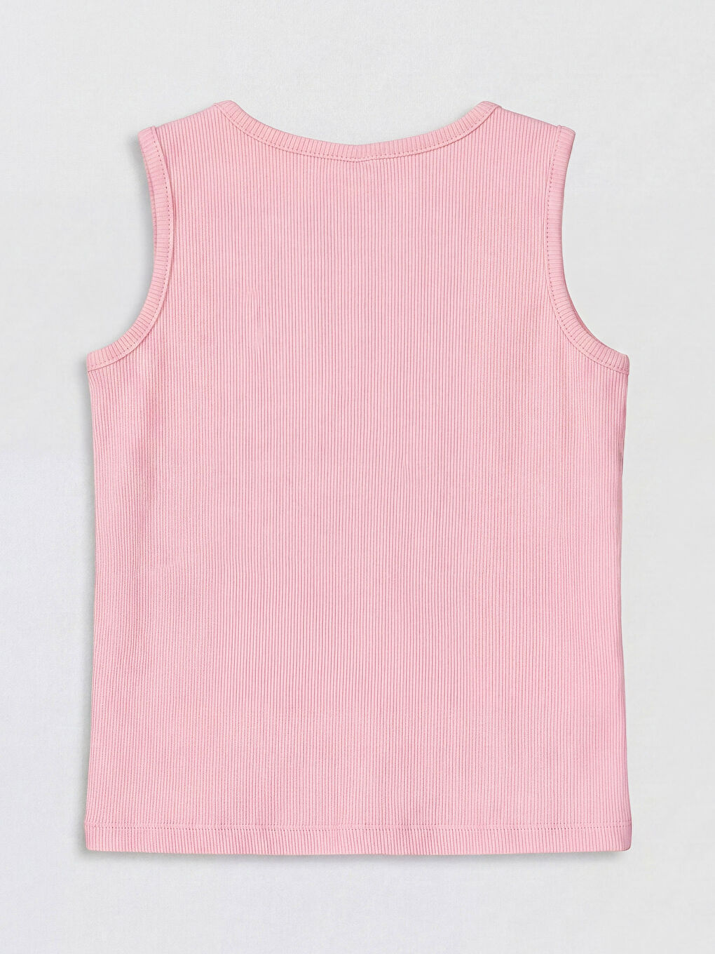 Pembe Çiçek Detaylı Kız Çocuk Fitilli Atlet-1