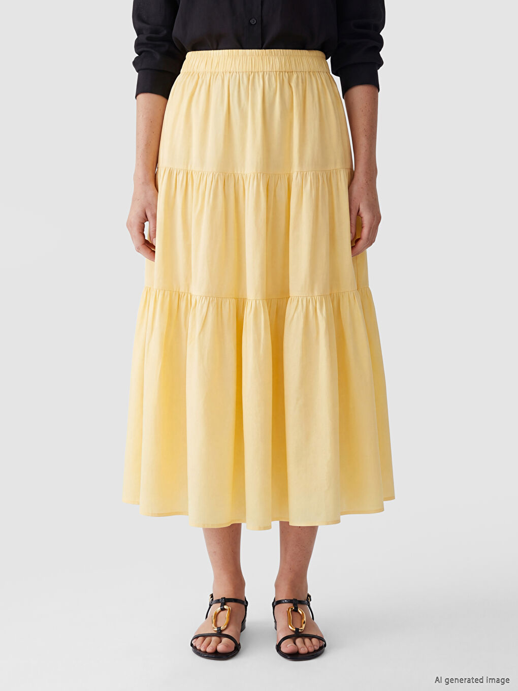 Elastic Waist Layered Skirt-1