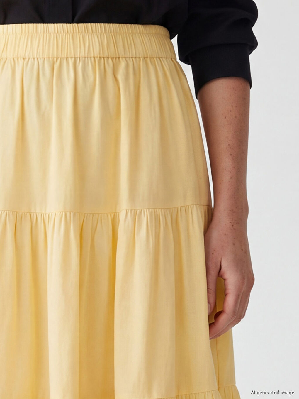 Elastic Waist Layered Skirt-2