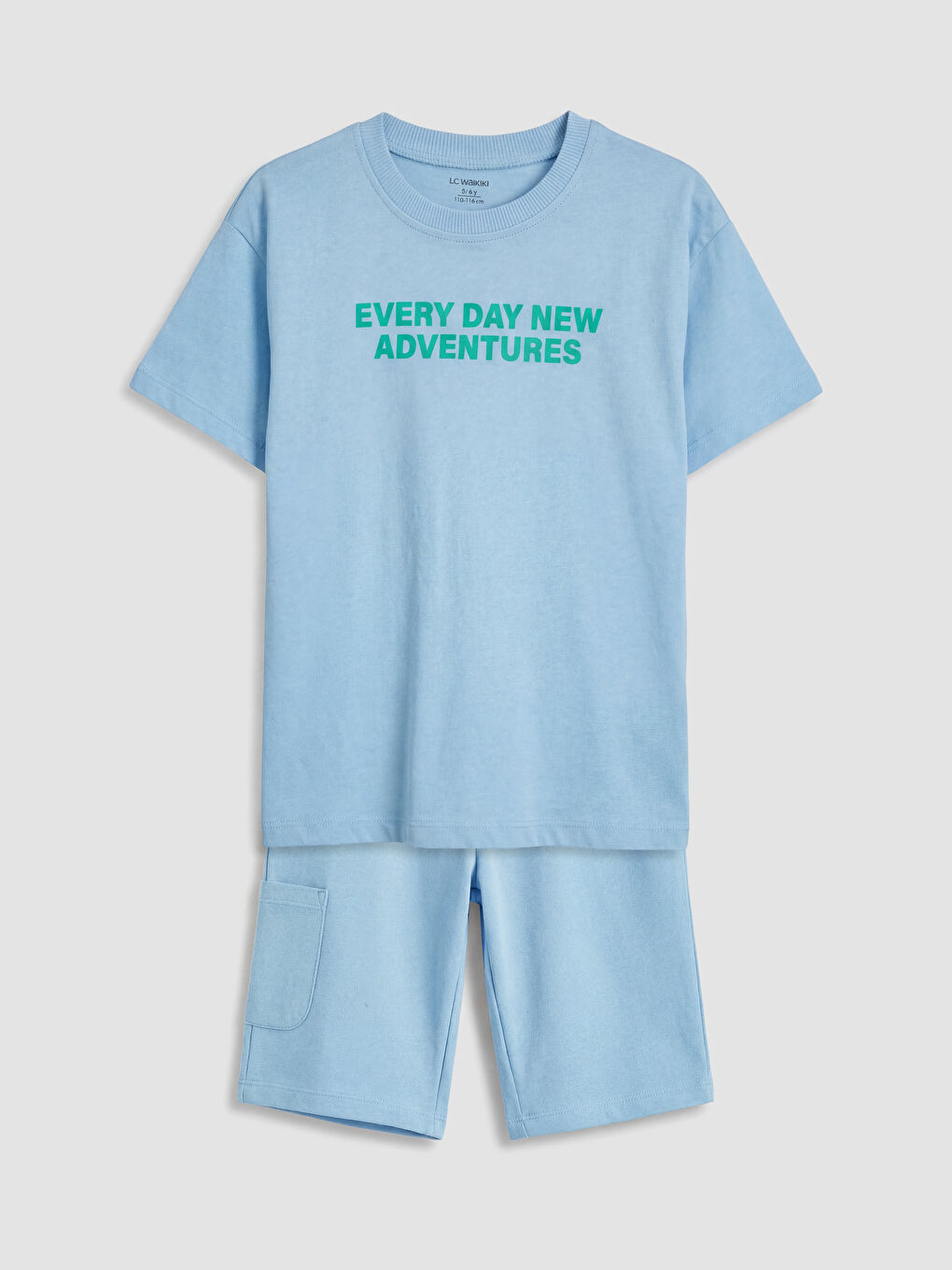 Mavi Yazı Baskılı Erkek Çocuk Takım