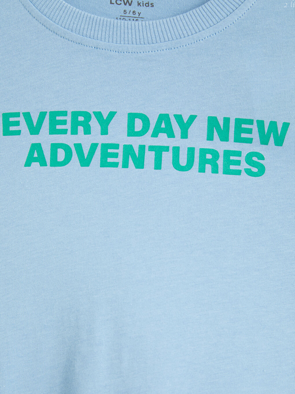 Mavi Yazı Baskılı Erkek Çocuk Takım-3