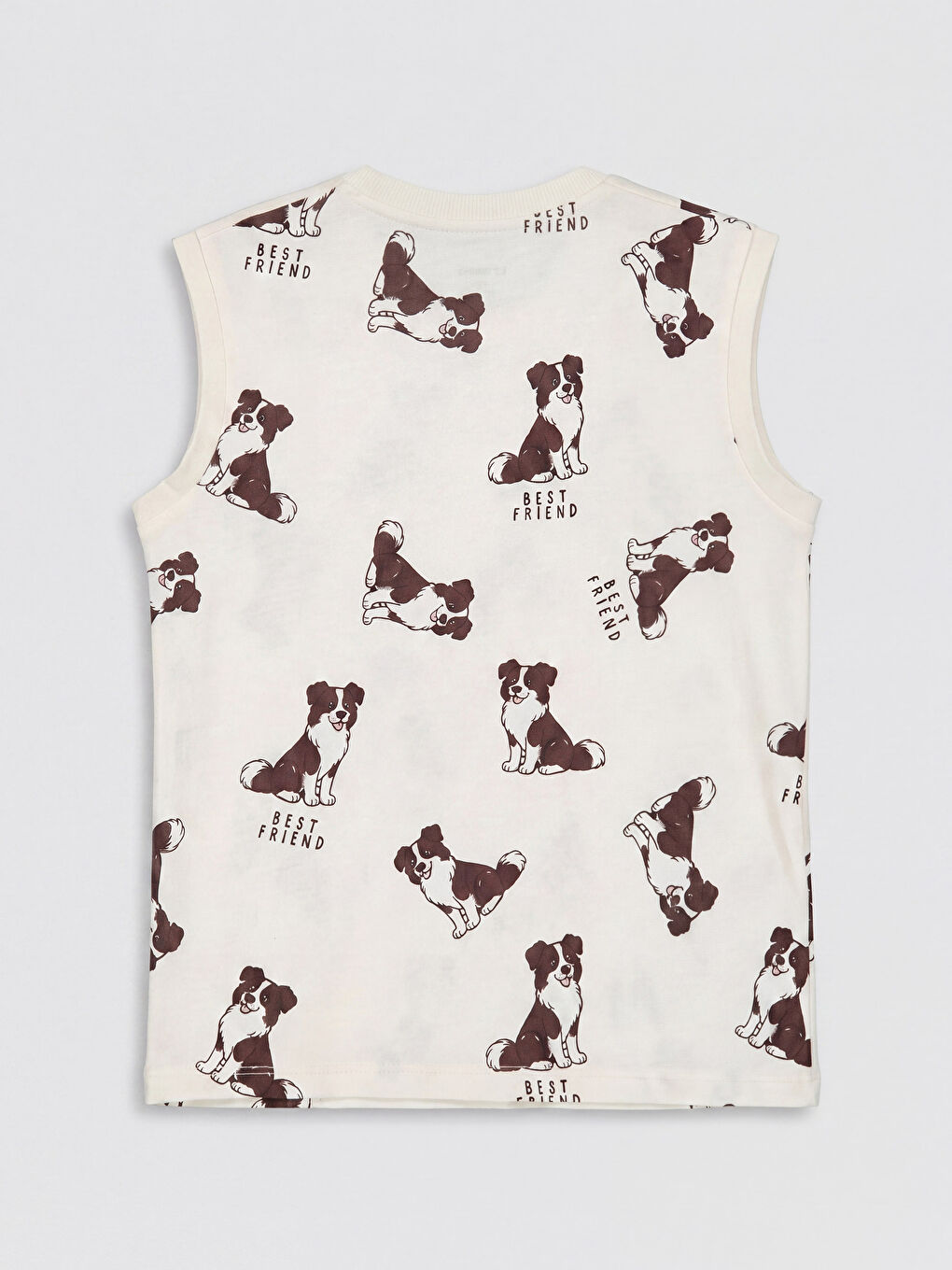 Bej Bisiklet Yaka Baskılı Erkek Çocuk Atlet 2'li-4