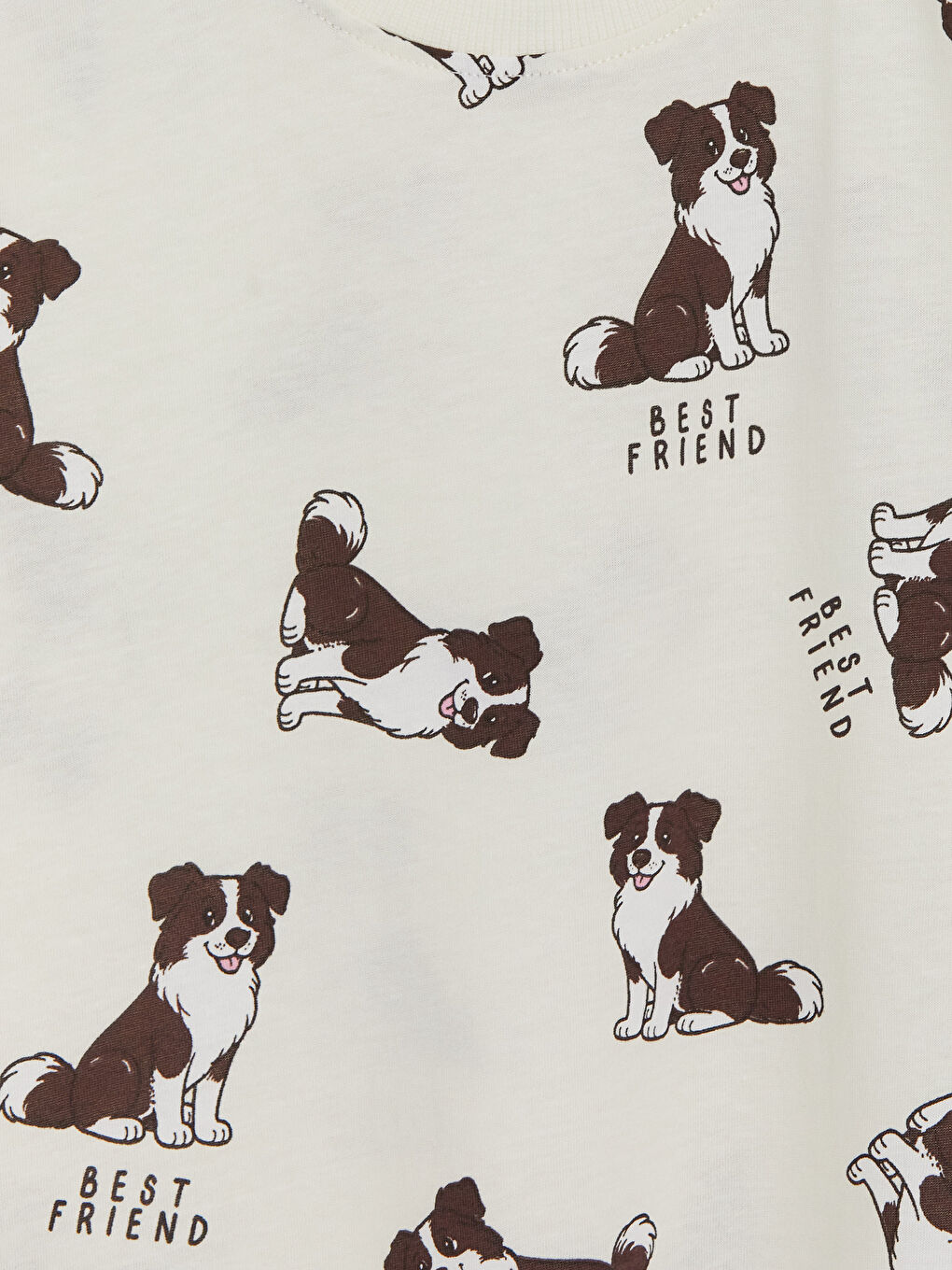 Bej Bisiklet Yaka Baskılı Erkek Çocuk Atlet 2'li-6