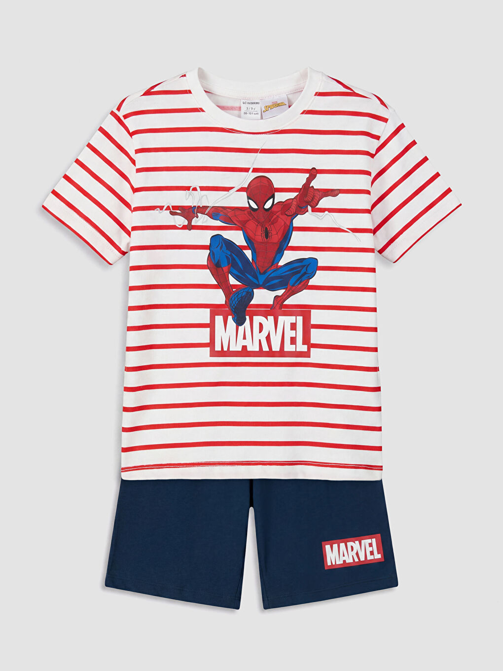 Beyaz Spider-Man Baskılı Erkek Çocuk Şortlu Pijama Takımı