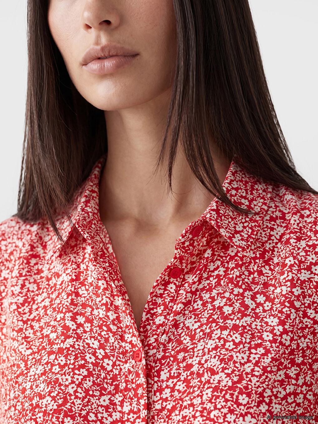 Floral Waist Sash Shirt Dress-2