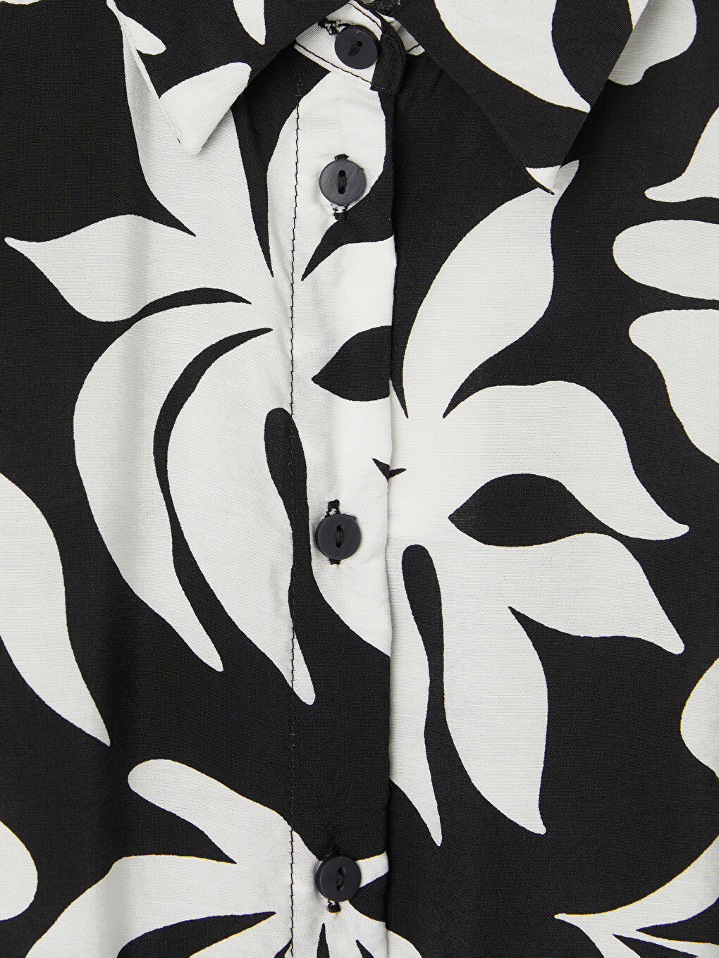 Floral Waist Sash Shirt Dress-5