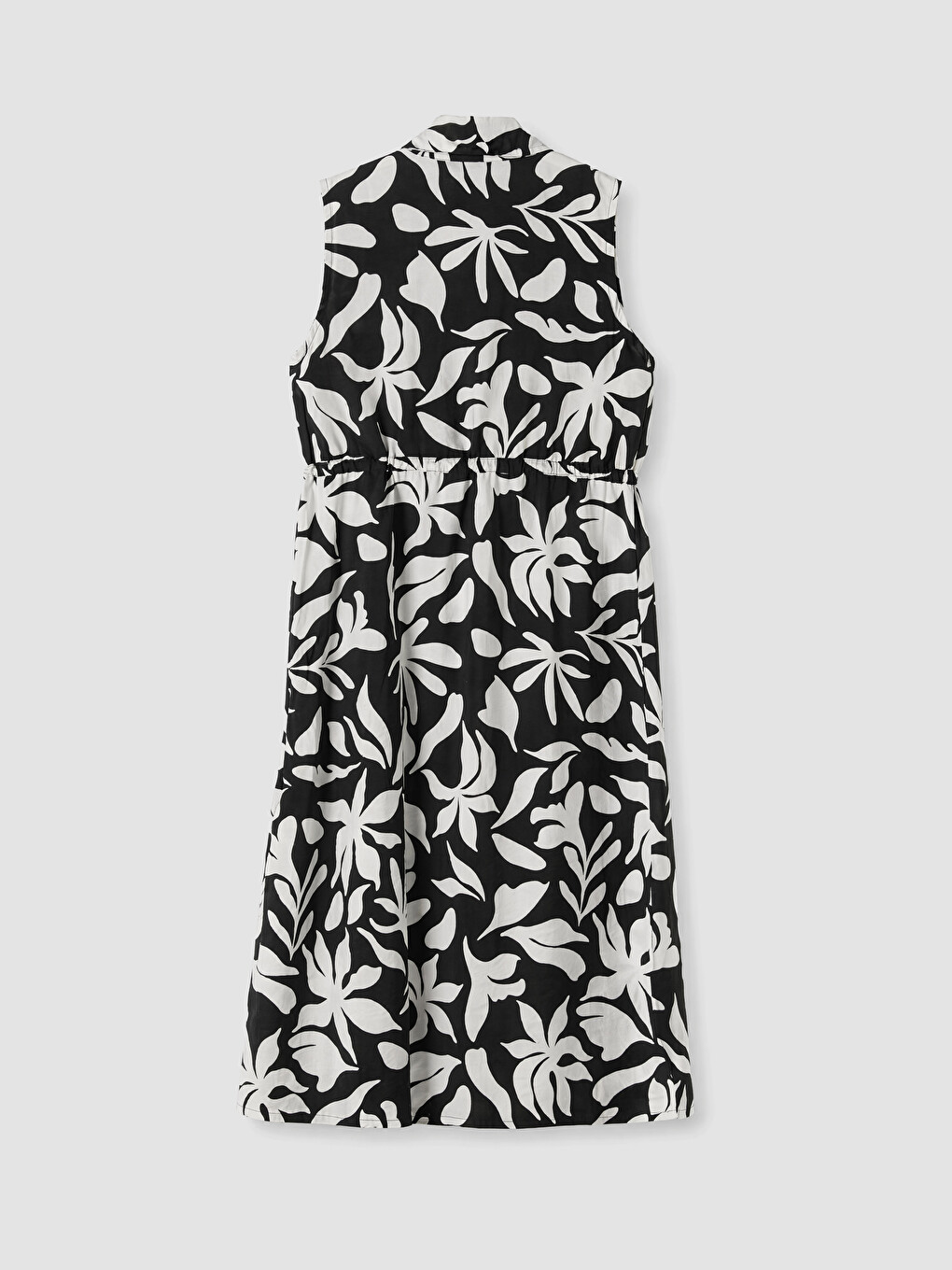 Floral Waist Sash Shirt Dress-7