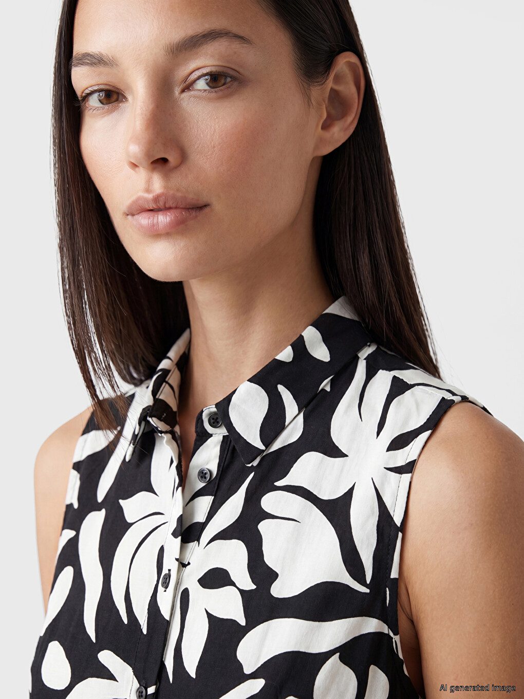 Floral Waist Sash Shirt Dress-2