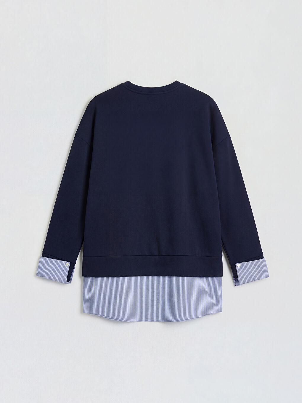 Lacivert Bisiklet Yaka Oversize Kadın Tunik	-1