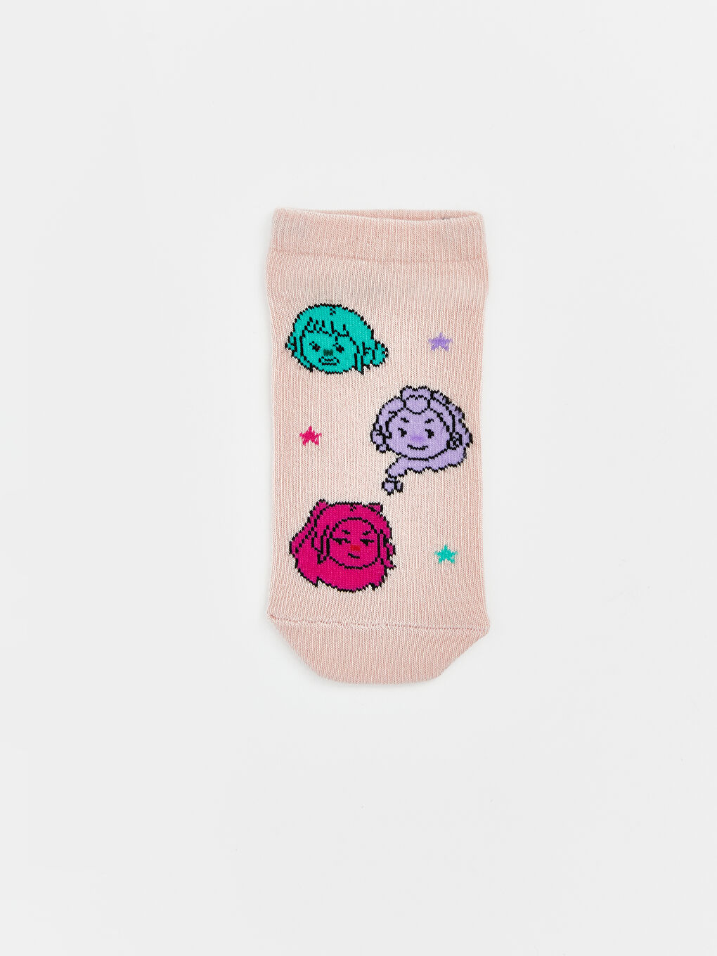 Lila Desenli Kız Çocuk Patik Çorap 5'li-2