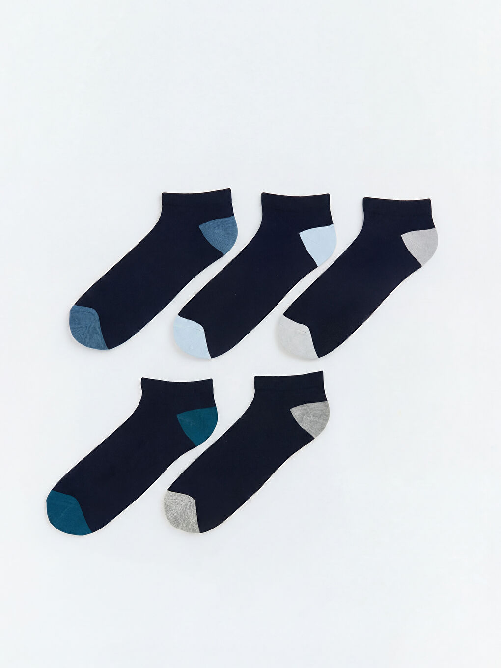 Lacivert Desenli Erkek Patik Çorap 5'li