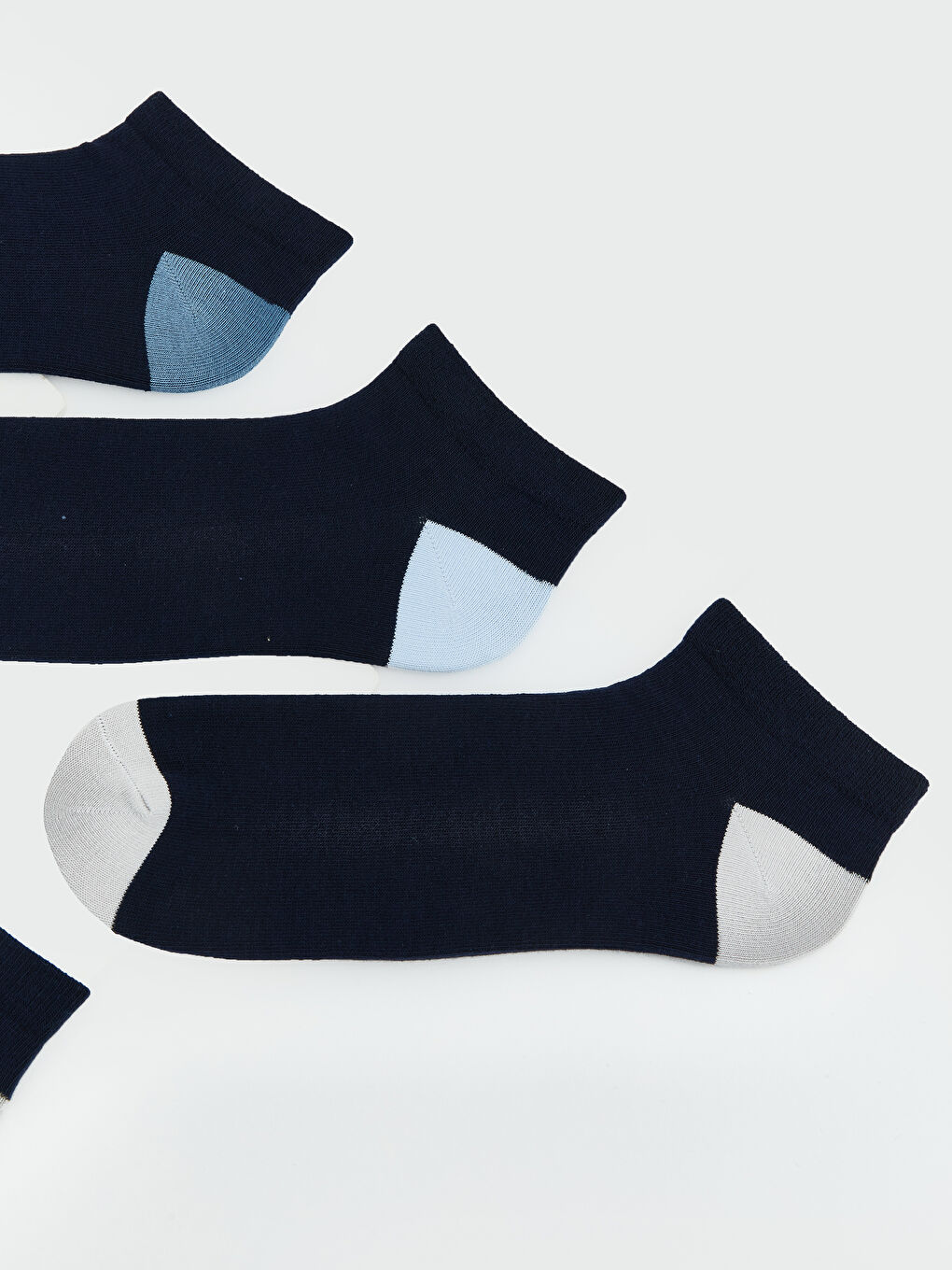 Lacivert Desenli Erkek Patik Çorap 5'li-1