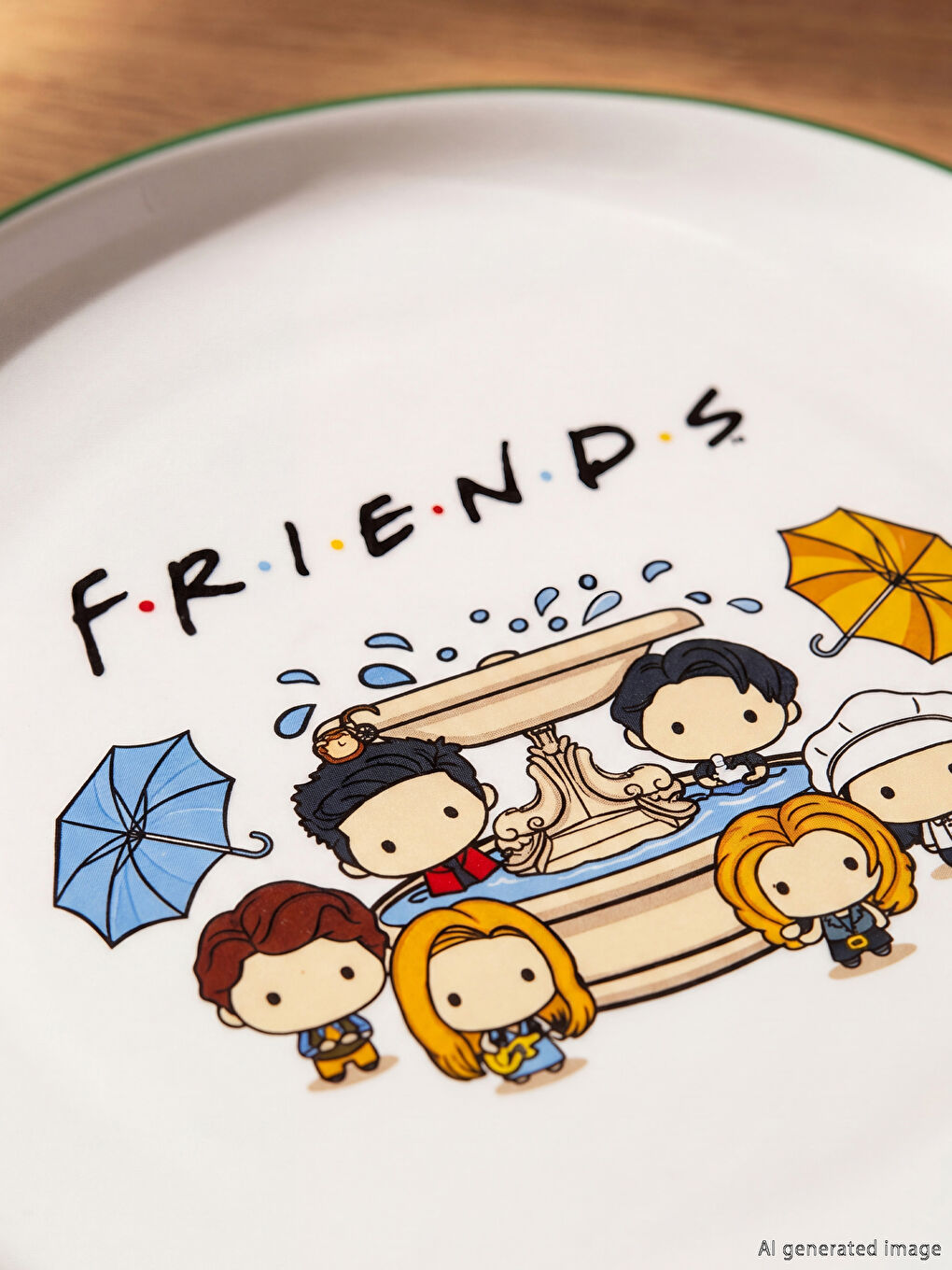 Karışık Friends Baskılı Seramik Tabak 28 cm-1