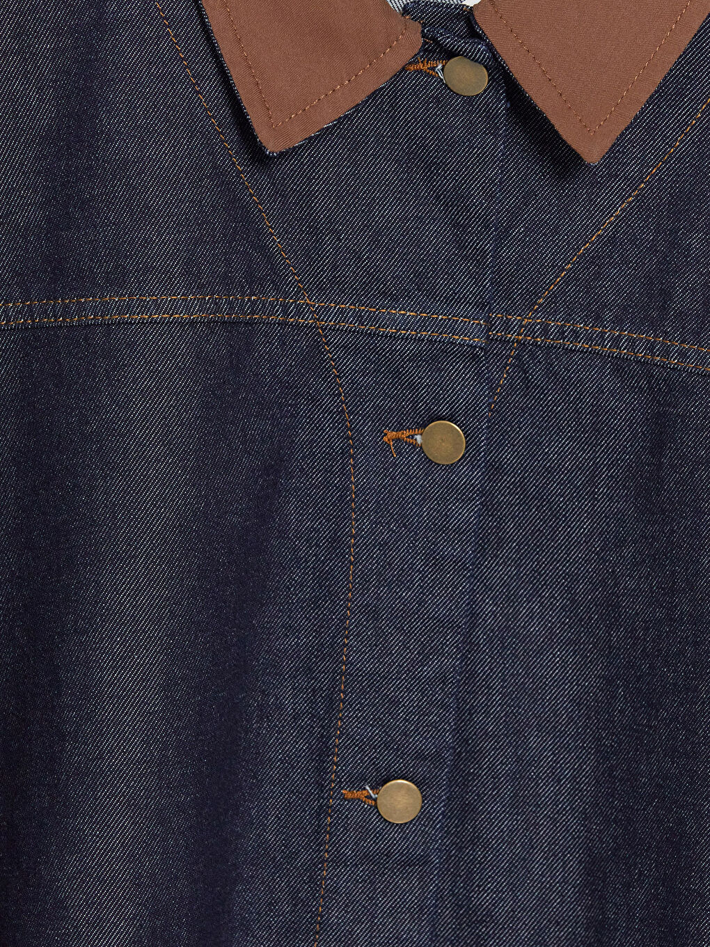 Lacivert Kadife Gömlek Yaka Kadın Jean Ceket-6