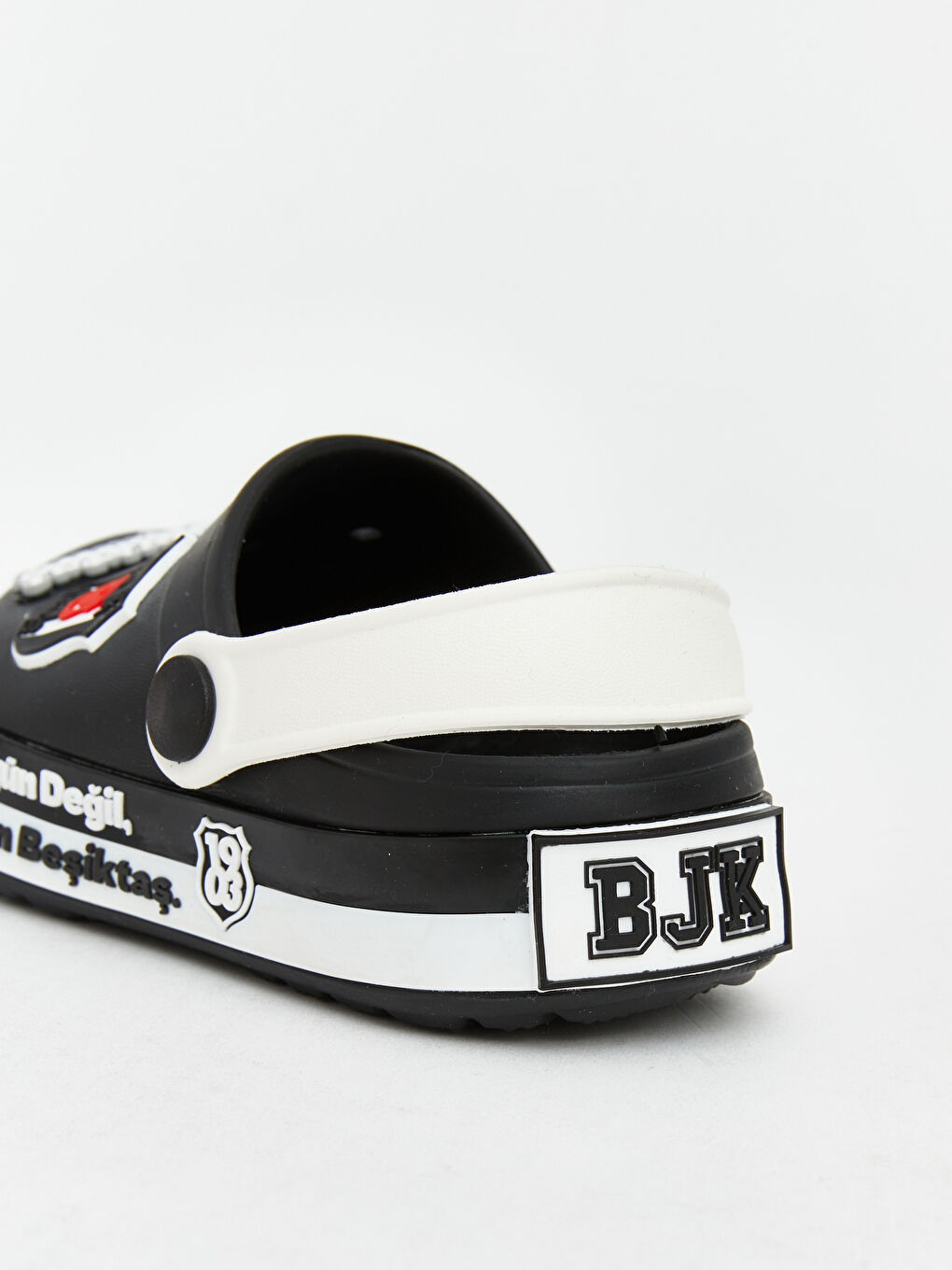Siyah Beşiktaş Baskılı Erkek Çocuk Plaj Sandaleti-4