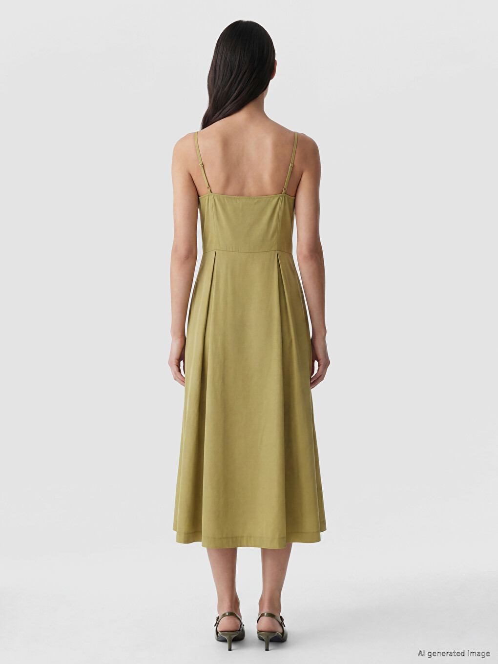 Gerüschtes Kleid Aus Modal-mischung Mit Riemchen-3