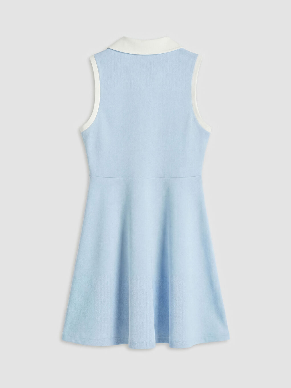 Mavi Polo Yaka Stitch Baskılı Kız Çocuk Elbise-4