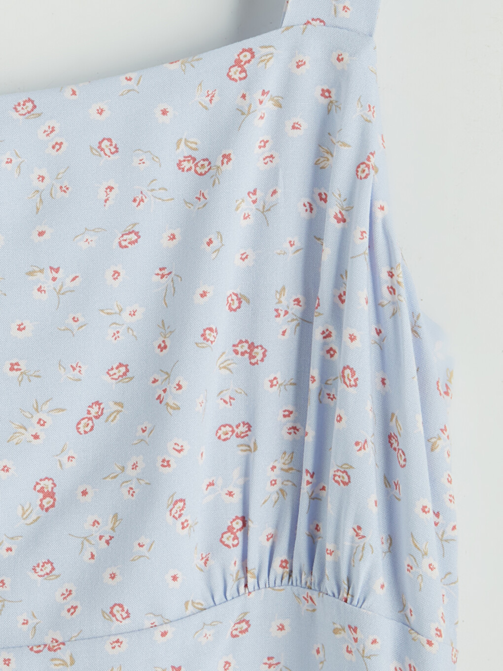 Square Neck Floral Slit Dress-5