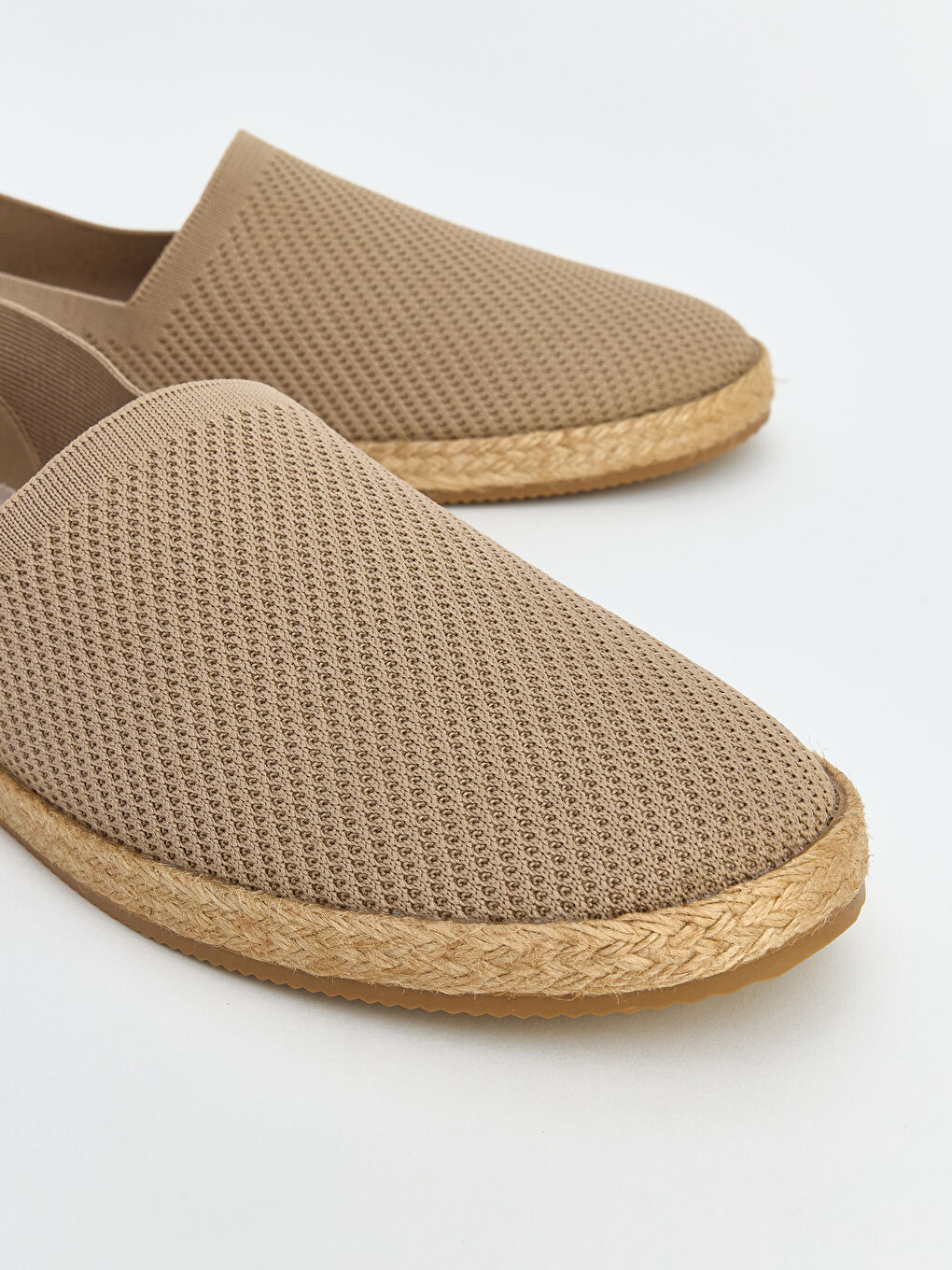 Bej Hasır Tabanlı Erkek Espadril Ayakkabı-2