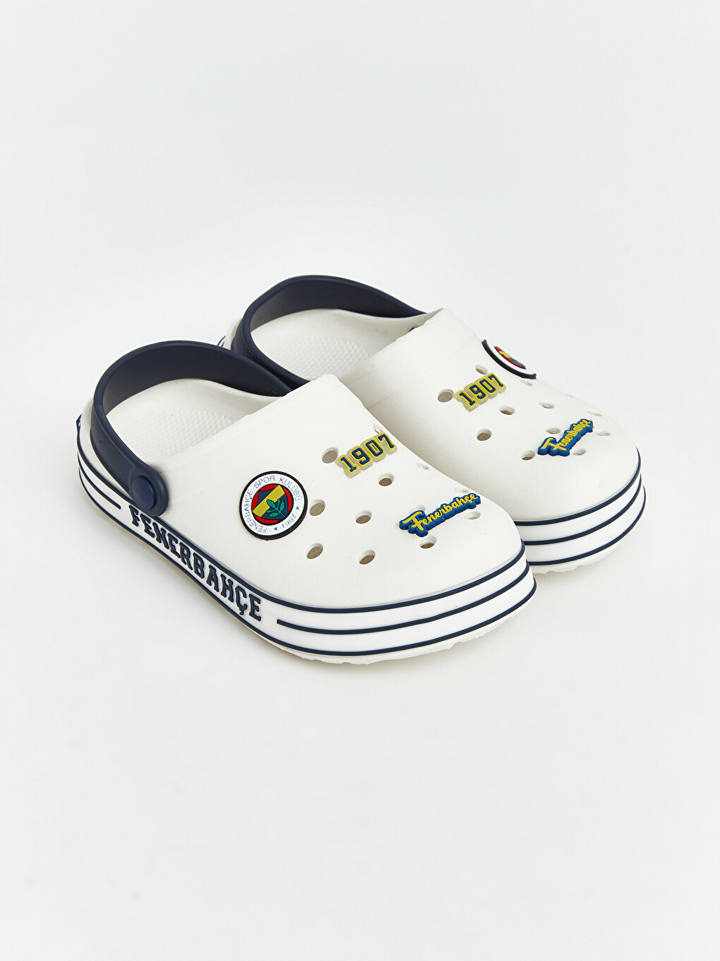 Beyaz Fenerbahçe Baskılı Erkek Çocuk Sandalet