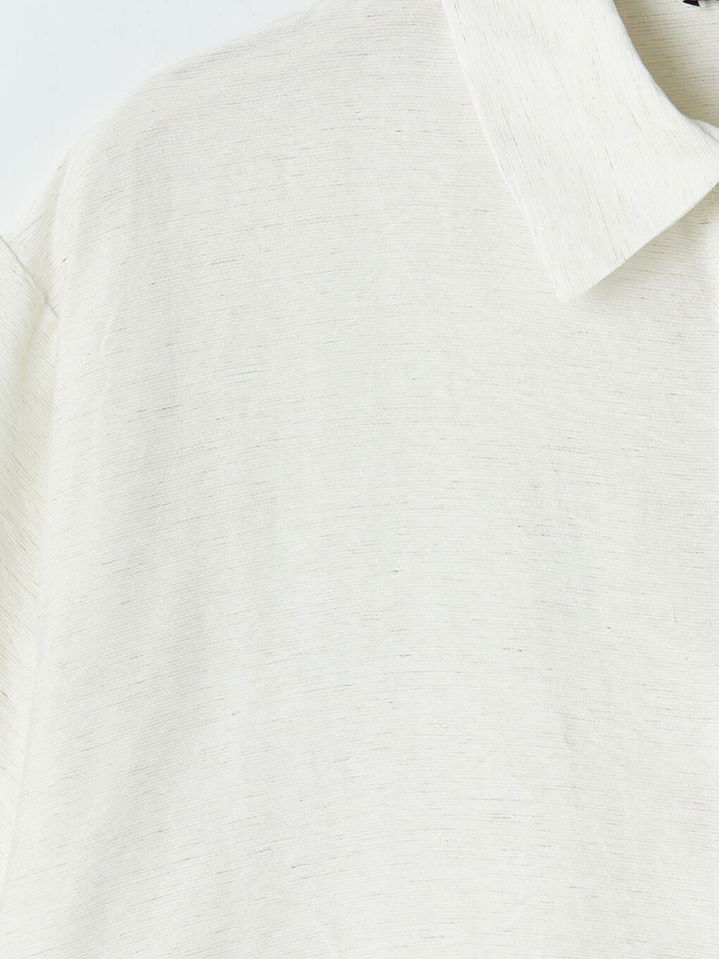 Ekru Keten Karışımlı Kadın Gömlek-6