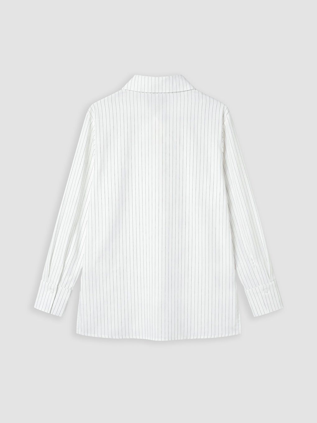 Mavi Çizgili Kuşaklı Kadın Gömlek-5