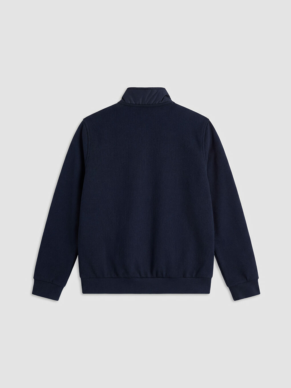 Lacivert Dik Yaka Erkek Fermuarlı Sweatshirt-1