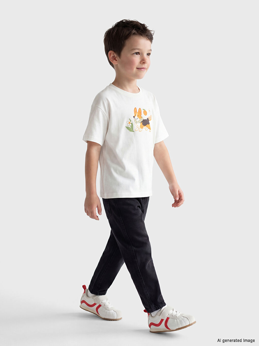 Crew Neck Printed Boys' T-Shirt-1