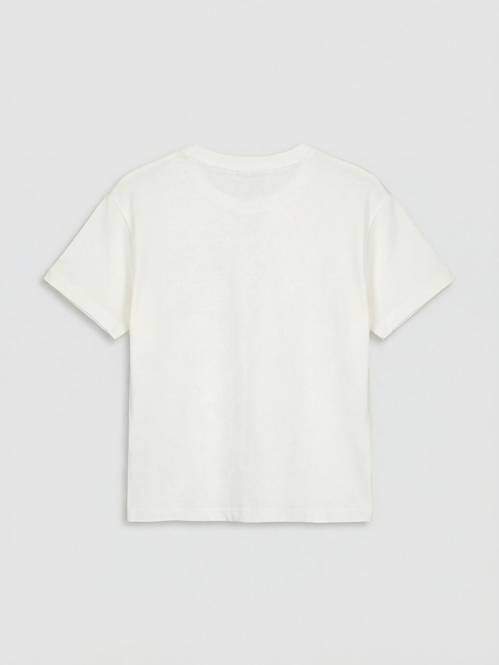 Ekru Bisiklet Yaka Baskılı Erkek Çocuk Tişört-1