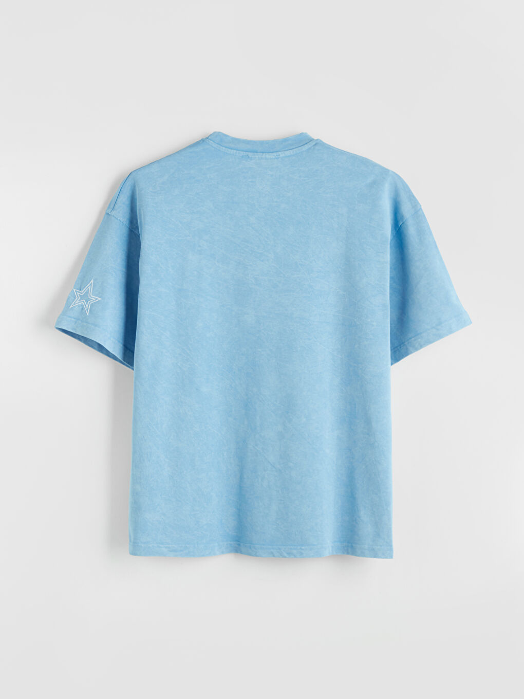 Mavi Bisiklet Yaka Nakışlı Erkek Tişört-4