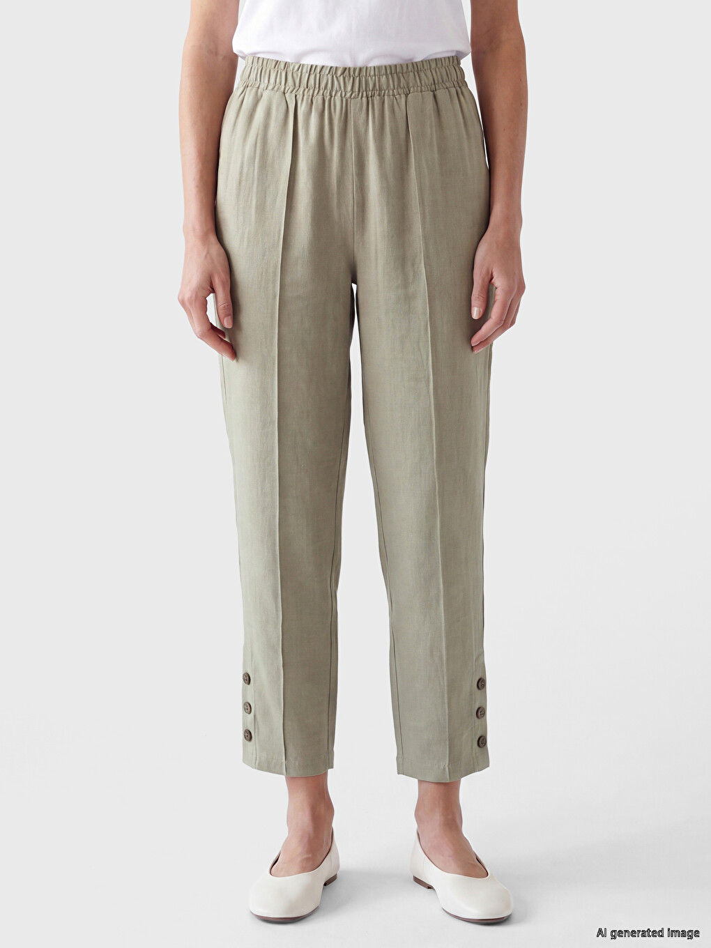 Pantalone Za Žene Sa Elastičnim Strukom-1