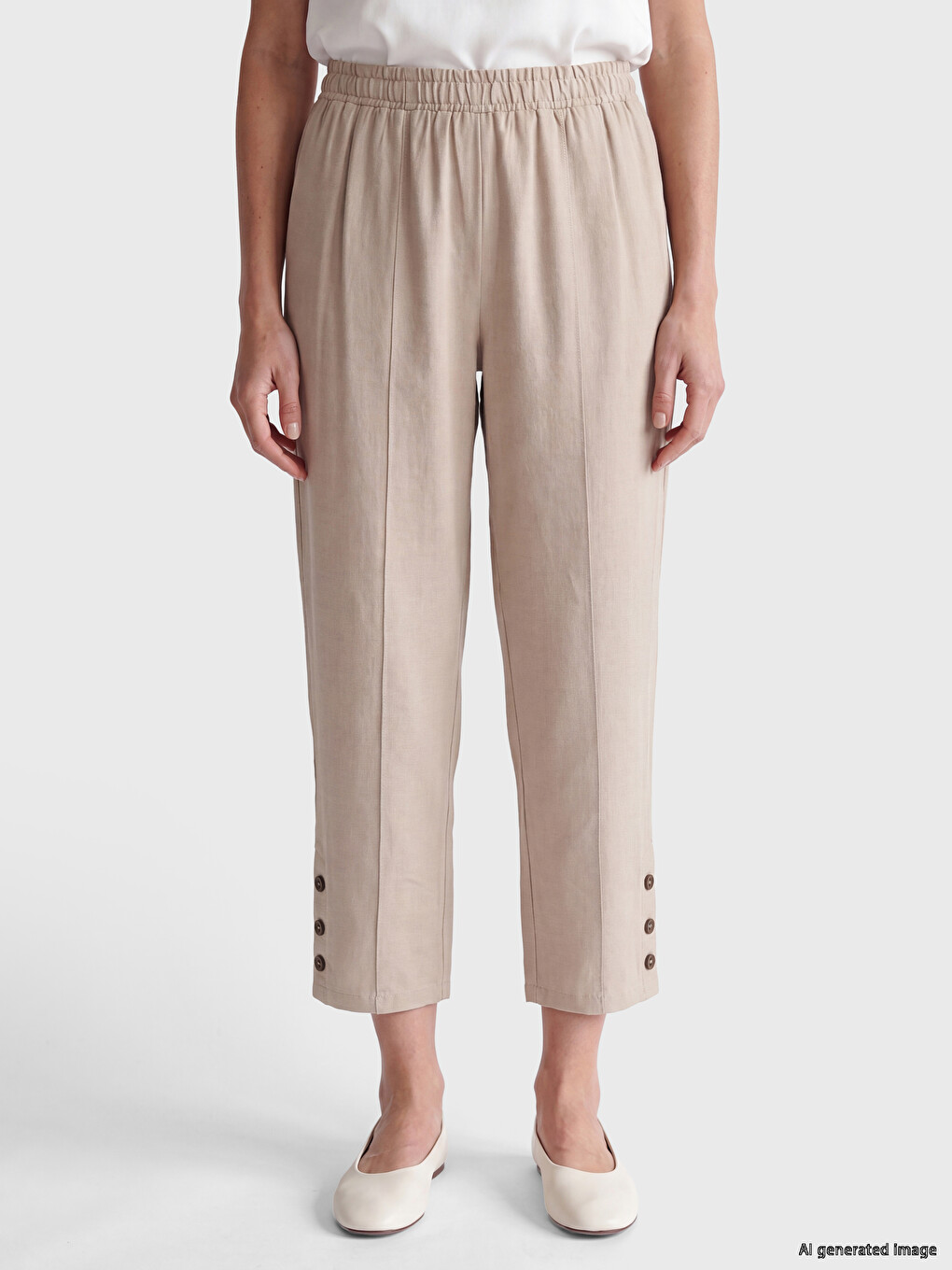 Pantalone Za Žene Sa Elastičnim Strukom-1