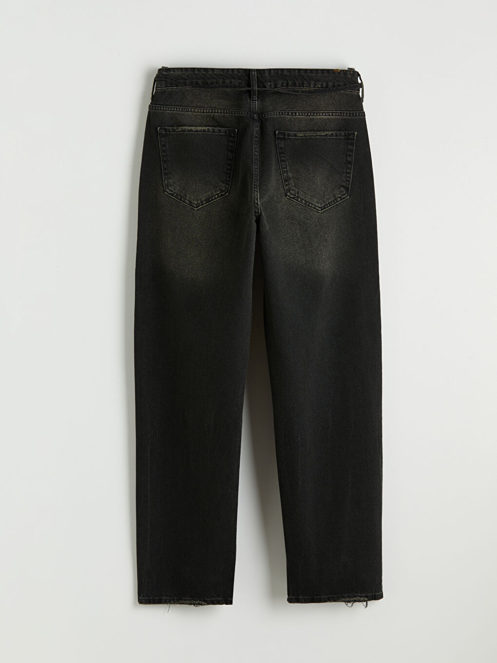 Siyah Baggy Fit Erkek Jean Pantolon-1