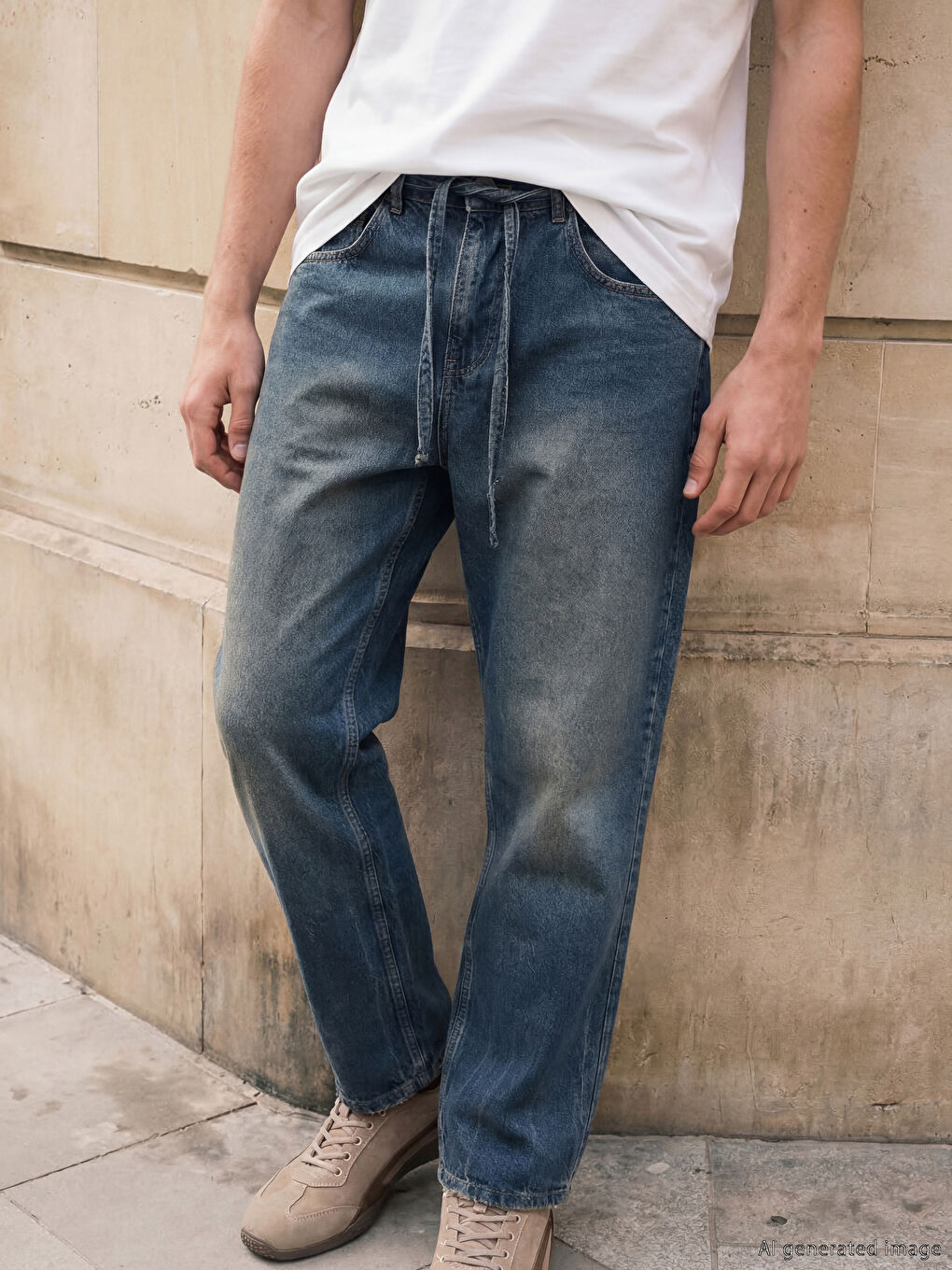 İndigo Baggy Fit Erkek Jean Pantolon-1