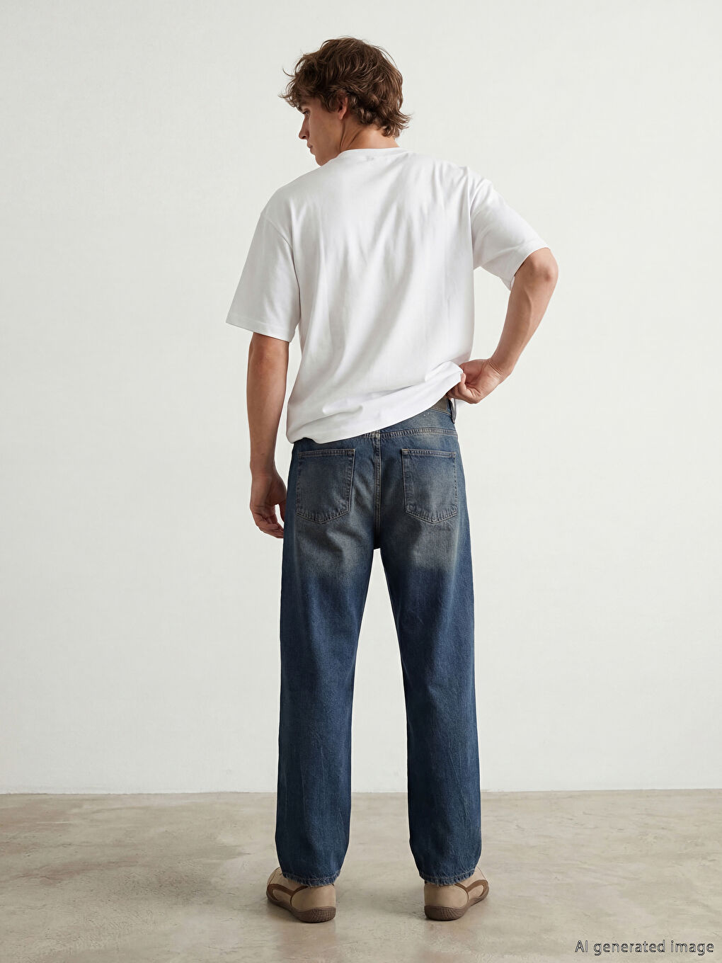 İndigo Baggy Fit Erkek Jean Pantolon-3