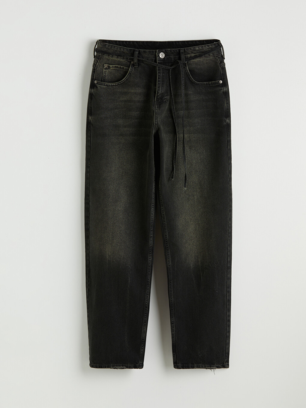 Siyah Baggy Fit Erkek Jean Pantolon-2