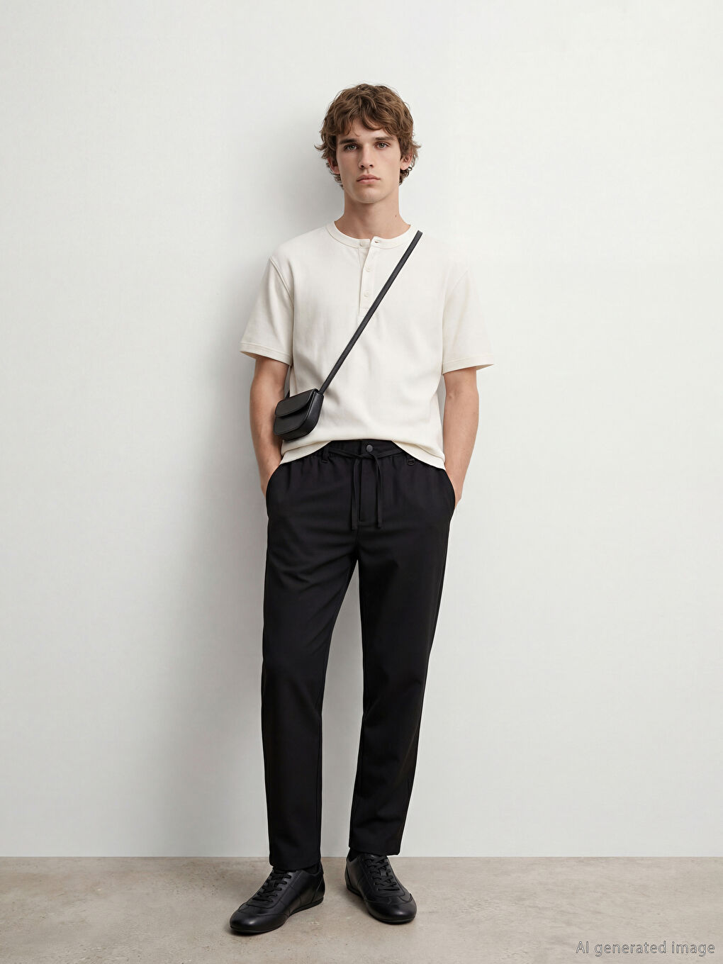 Siyah Standart Kalıp Erkek Pantolon