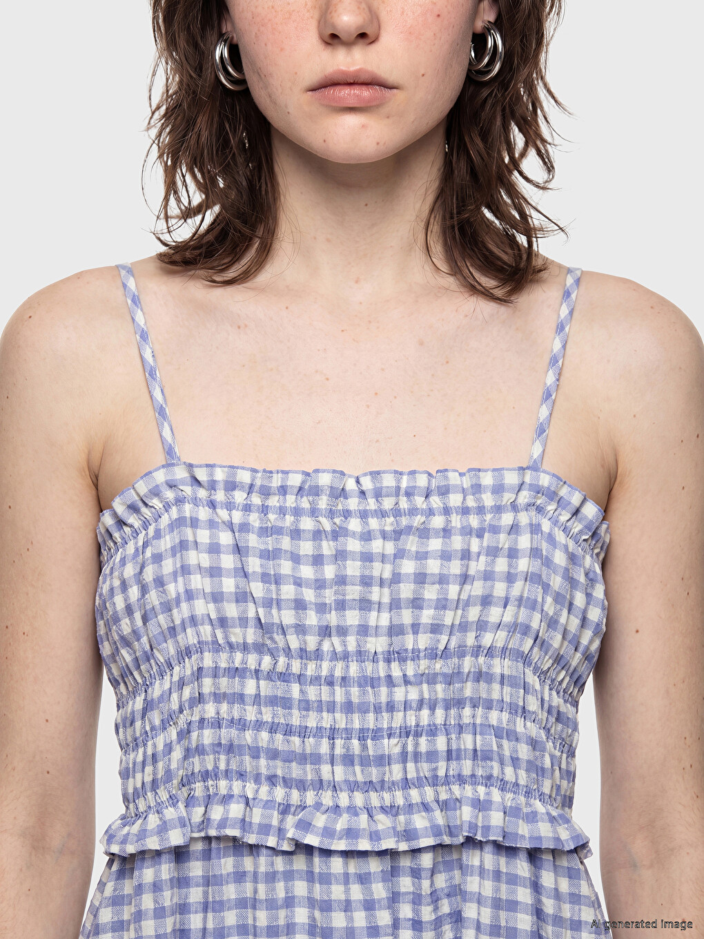 Plaid Strappy Fitted Waist Dress-2