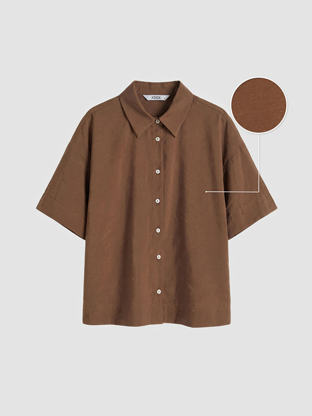 Kahverengi Modal Karışımlı Kadın Gömlek