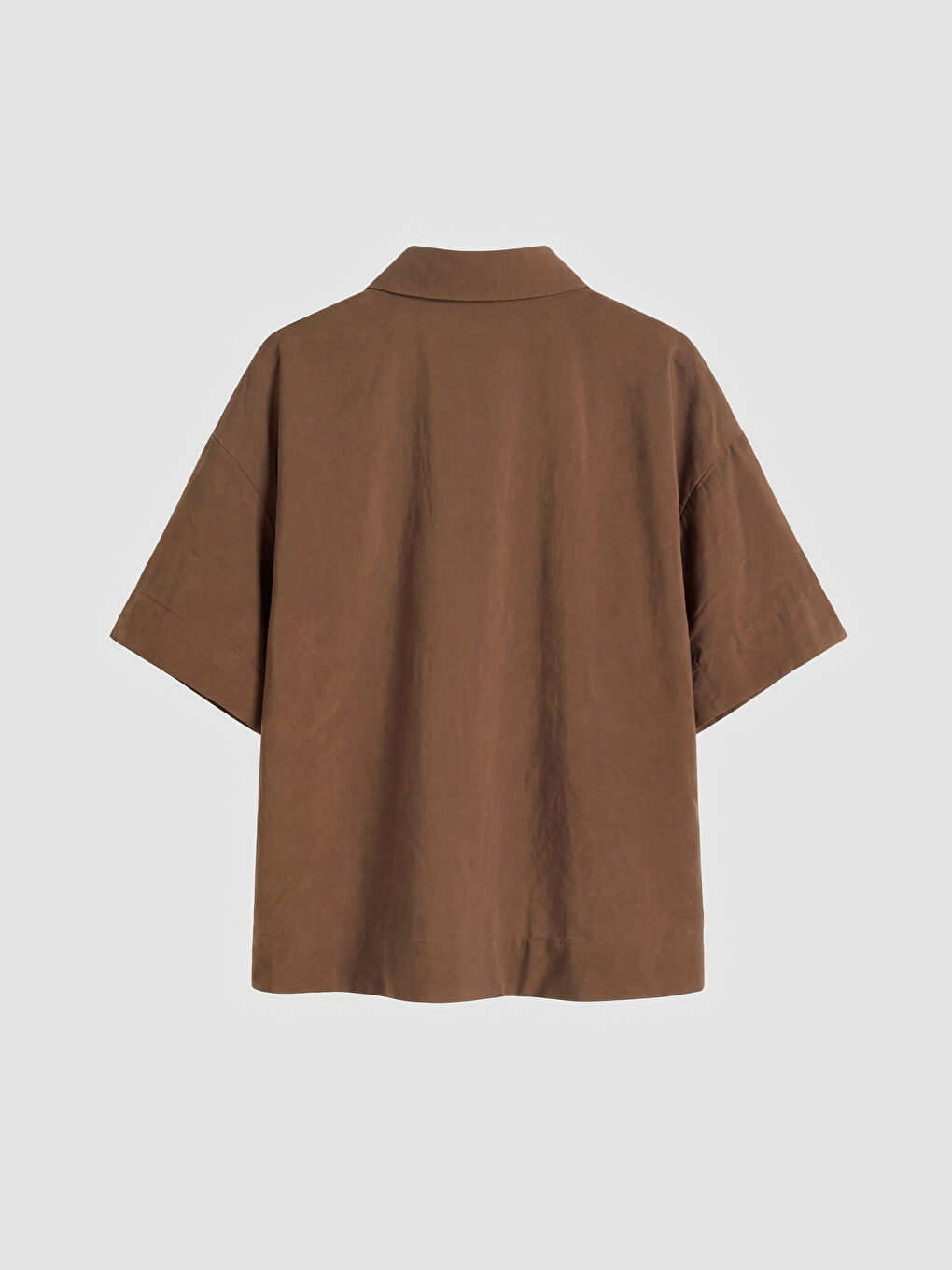 Kahverengi Modal Karışımlı Kadın Gömlek-1
